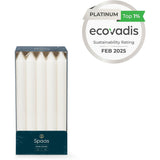 Pack of 10 Spaas Unscented Dinner Candles, ideal for creating a warm atmosphere with flickering flames and no scent.