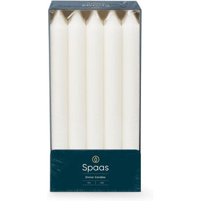 Spaas Unscented Dinner Candles 21/240mm, perfect for cosy evenings, featuring long burn time of 8 hours without dripping.