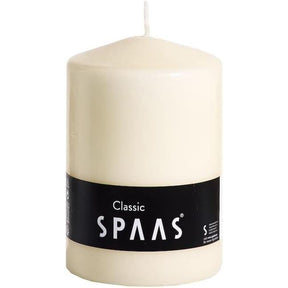 Spaas Unscented Pillar Candle 100/150 mm, ± 90 Hours, Ivory - A classic design unscented pillar candle perfect for creating a cozy atmosphere with its long burn time.