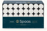 Spaas Box of 120 Unscented Tea Lights, 8 Hours, White