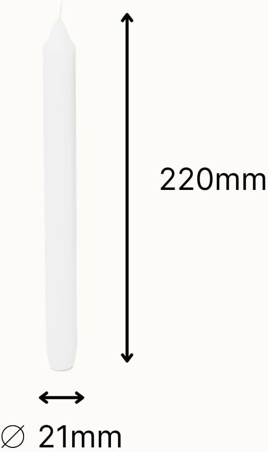 Spaas White 14 Tapered Dinner Candles 21/220 mm ± 8 Hours