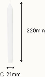 Spaas White 14 Tapered Dinner Candles 21/220 mm ± 8 Hours