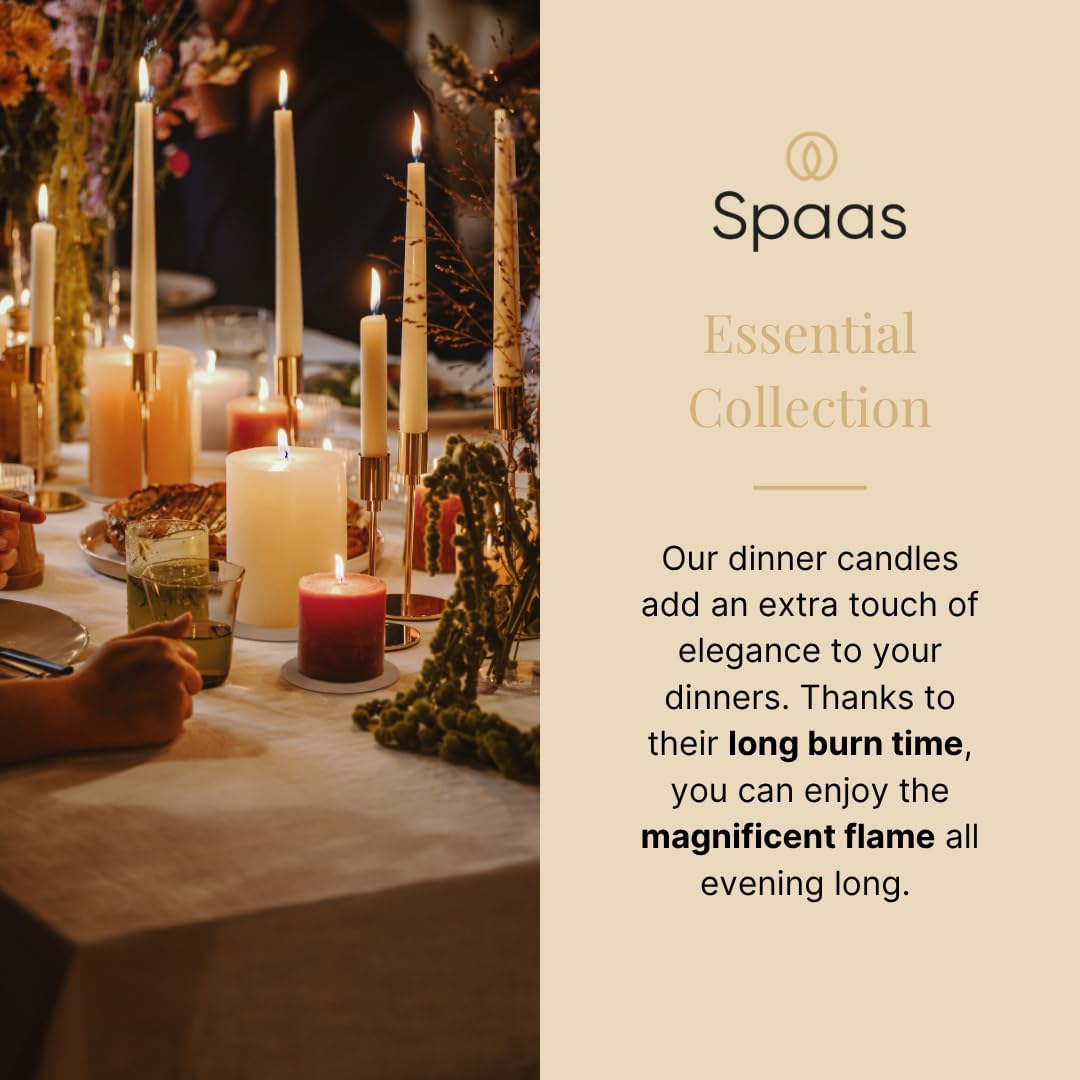 Spaas White 14 Tapered Dinner Candles 21/220 mm ± 8 Hours