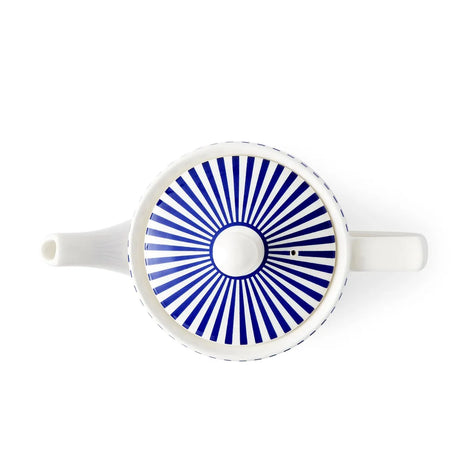 Spode Steccato Blue Stripe Ceramic Teapot - Home Deco London