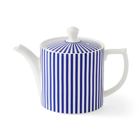 Spode Steccato Blue Stripe Ceramic Teapot - Home Deco London