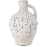 Stone Finish Vase with Handle - 28cm Decorative Bottle - Home Deco London