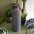 Reactive Glaze Vase 22.8cm Elegant Blue Bottle Vase - Home Deco London