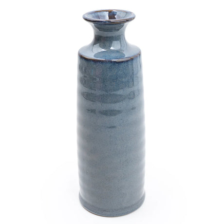 Reactive Glaze Vase 22.8cm Elegant Blue Bottle Vase - Home Deco London