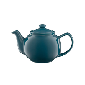 Teal Blue Teapot 450ml – Durable Stoneware for 2 Cups with Optional Stainless Steel Filter - Home Deco London