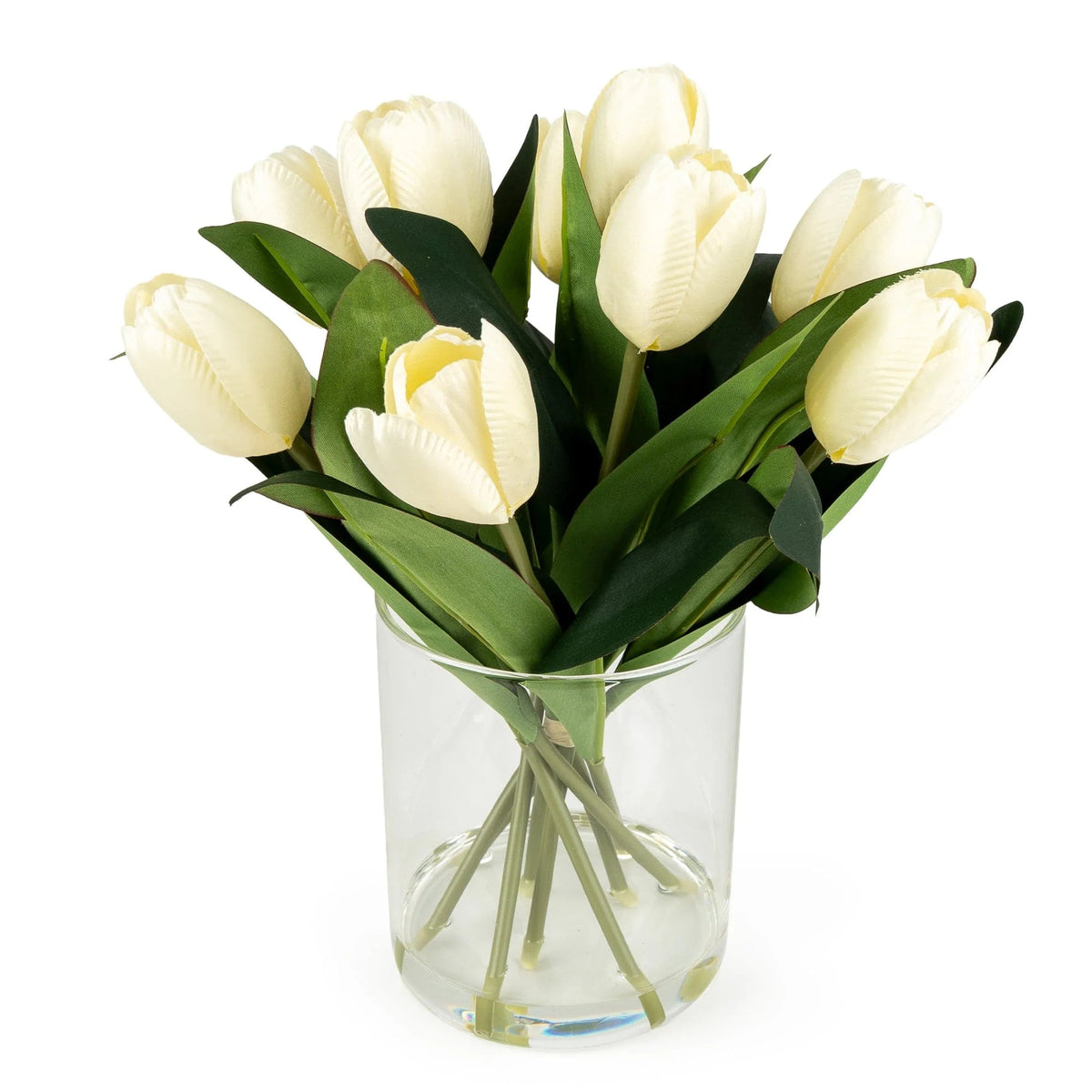 Tulips Bouquet in Glass Vase – Elegant Tulip Flower Arrangement