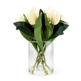Tulips Bouquet in Glass Vase – Elegant Tulip Flower Arrangement