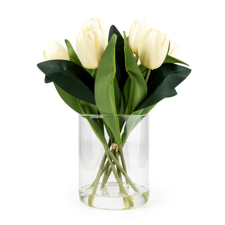 Tulips Bouquet in Glass Vase – Elegant Tulip Flower Arrangement
