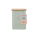 Stylish Typhoon Living Squircle Mint Sugar Canister 1.3l with a bamboo lid, perfect for keeping sugar fresh.