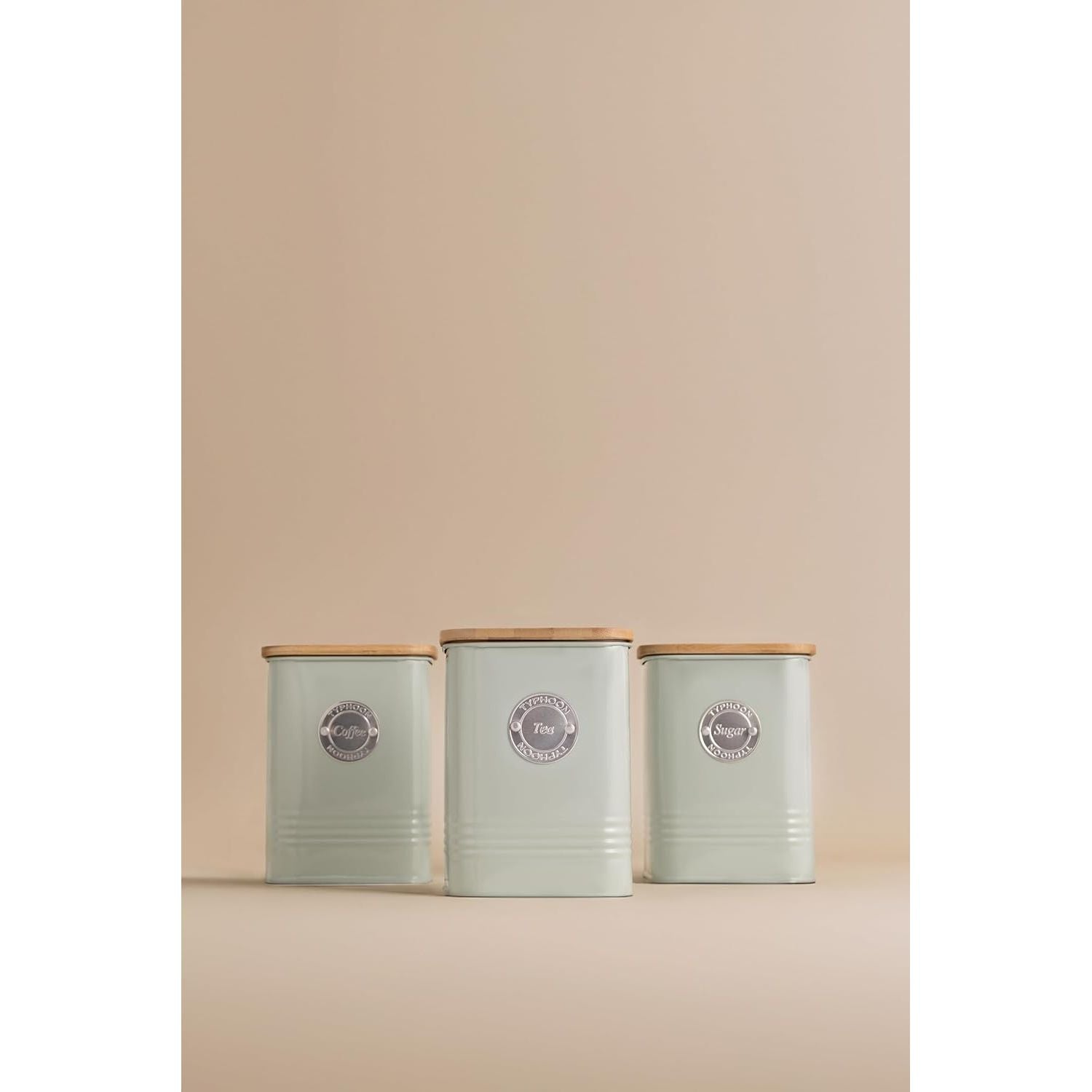 Typhoon Living Squircle Mint Tea Canister among others in a clean, aesthetic setting, highlighting its stylish mint green design.