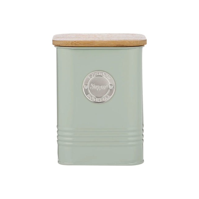 Typhoon Living 1.3L Mint Sugar Canister with Airtight Seal & Bamboo Lid perfect for stylish kitchen storage