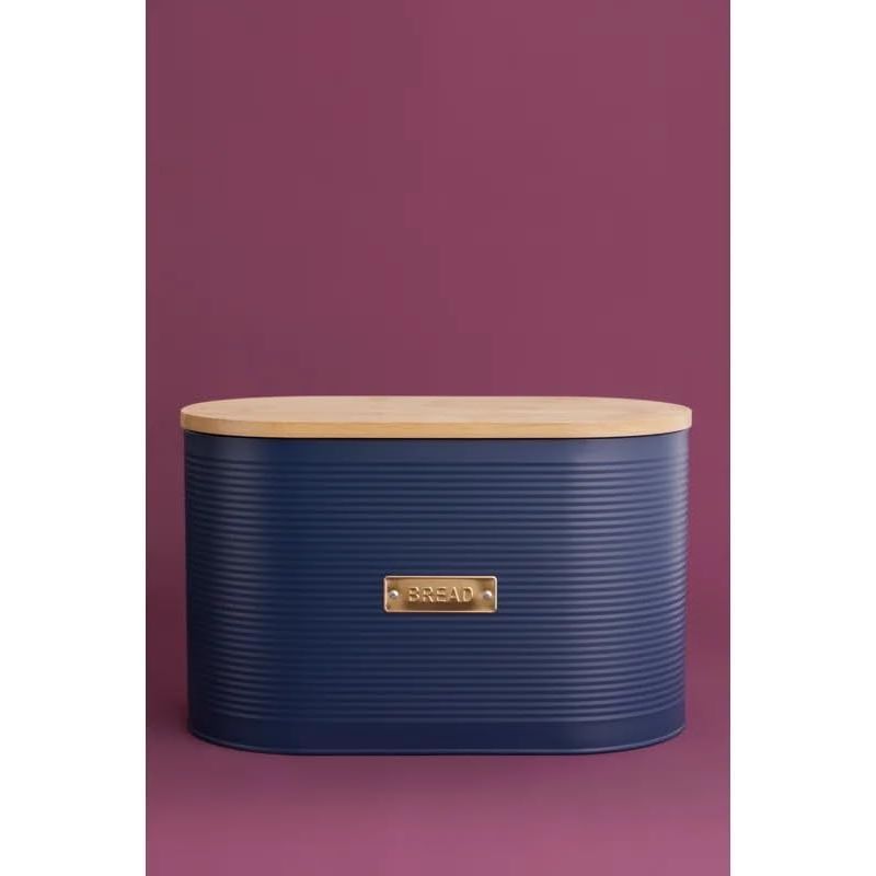 Typhoon Otto Kitchen Storage Canister Set bread bin shown against a purple background, enhancing its modern kitchen aesthetic.