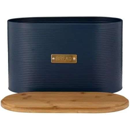 Open bread bin from the Typhoon Otto Kitchen Storage Canister Set with a bamboo lid, illustrating practical kitchen storage solutions.