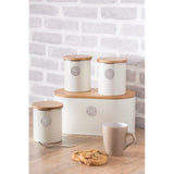 A charming display of Typhoon Living Coffee Canisters, including the 1 Litre version, perfect for coffee storage with a rustic kitchen vibe.