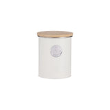 Typhoon Living Coffee Canister Cream 1 Litre, a stylish coffee storage canister with a bamboo lid, perfect for keeping your coffee fresh.