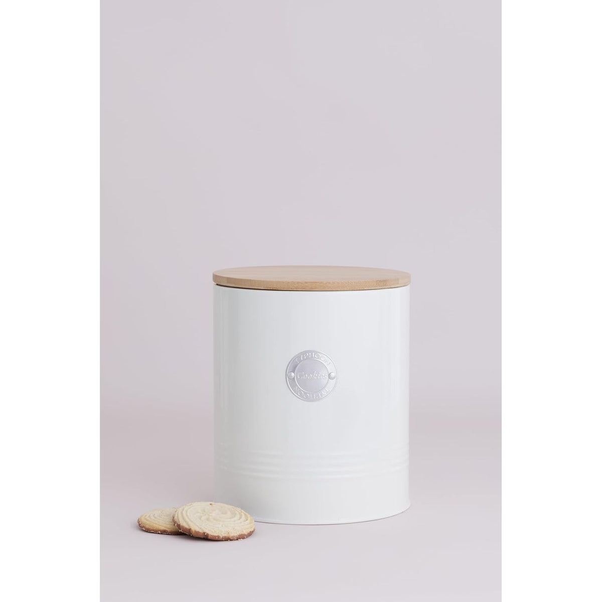 Stylish Typhoon Living Cream Cookie Storage featuring a minimalist design, ideal for kitchen decor and functionality.