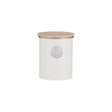 Typhoon Living Sugar Canister Cream 1 Litre - A stylish cream storage canister with a bamboo lid, perfect for keeping sugar fresh on your kitchen countertop.