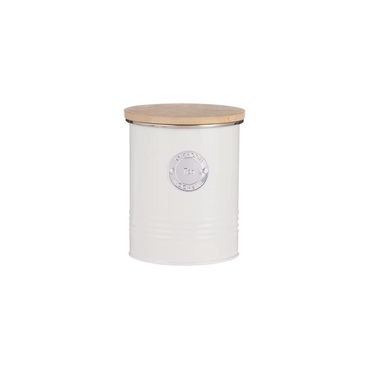 Typhoon Living Tea Canister Cream 1 Litre with bamboo lid, perfect for stylish tea storage.
