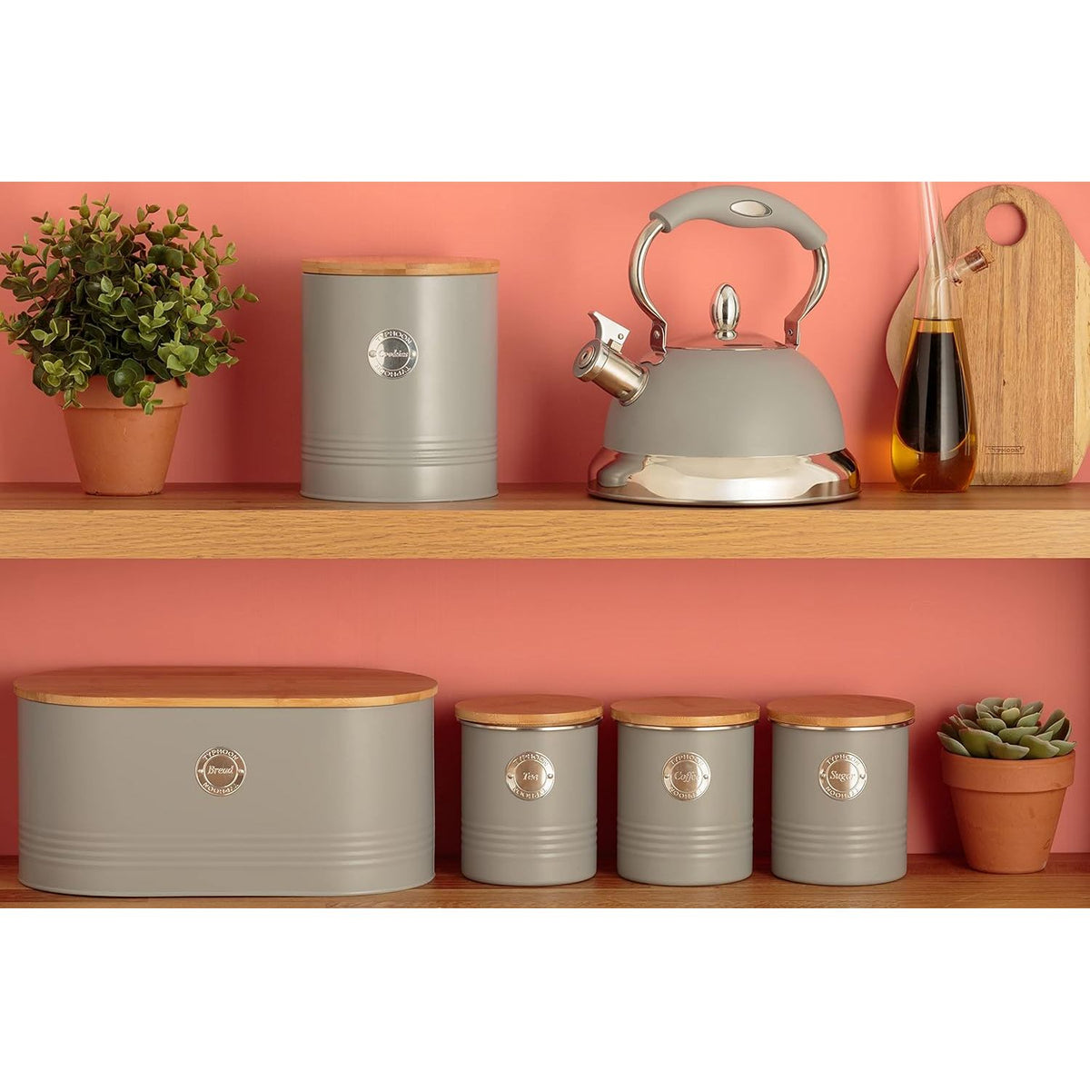 Stylish and functional Typhoon Living Grey Coffee Storage ideal for keeping coffee fresh.
