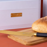 Typhoon Living Otto Square White Bread Bin - Home Deco London