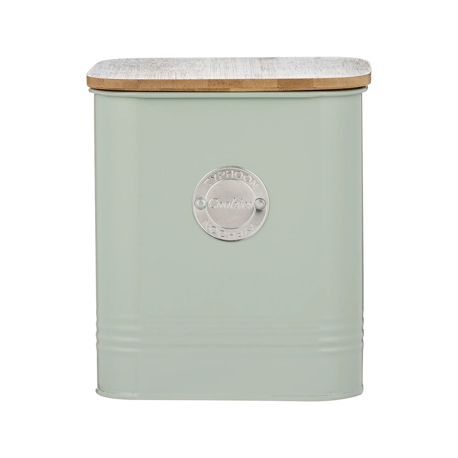 Typhoon Living Squircle Mint Cookie Storage 2.7l - stylish mint green cookie storage canister with a bamboo lid, perfect for keeping your baked goods fresh.