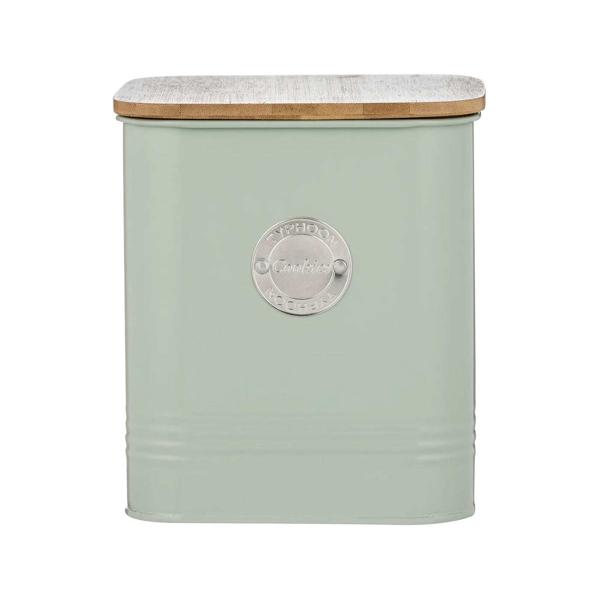 Typhoon Living Squircle Mint Cookie Storage 2.7l - stylish mint green cookie storage canister with a bamboo lid, perfect for keeping your baked goods fresh.