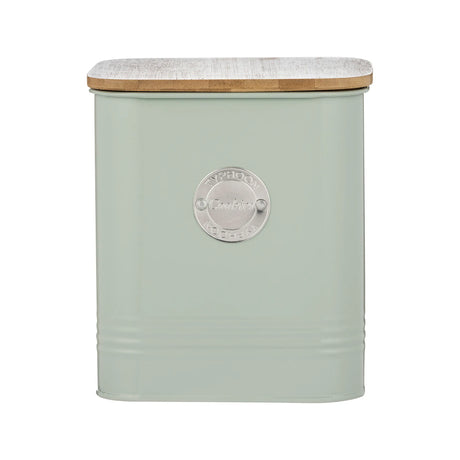 Typhoon Living Squircle Mint Cookie Storage 2.7l - stylish mint green cookie storage canister with a bamboo lid, perfect for keeping your baked goods fresh.