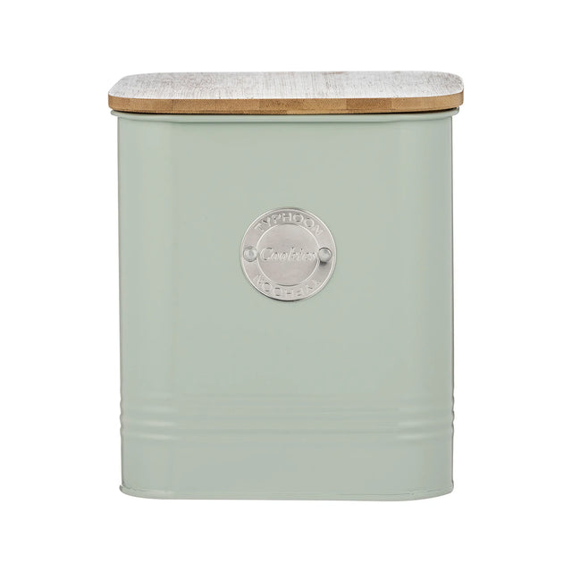 Typhoon Living Squircle Mint Cookie Storage 2.7l - stylish mint green cookie storage canister with a bamboo lid, perfect for keeping your baked goods fresh.