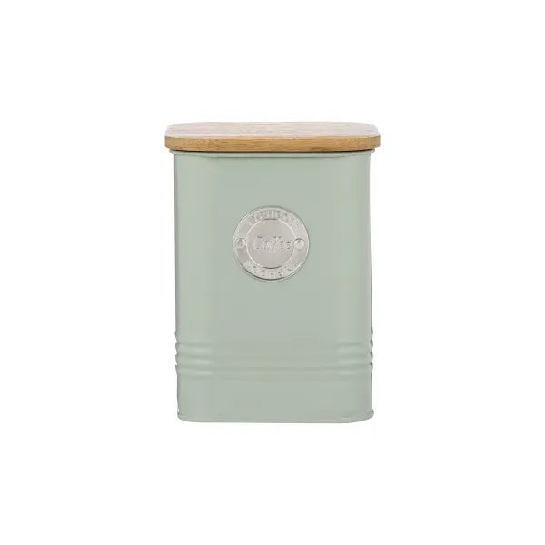 Typhoon Living Squircle Mint Airtight Coffee Storage Canister 1.3L with Bamboo Lid, perfect for keeping your coffee fresh and stylish.