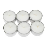 Realistic display of unscented tealight candles, ideal for creating a warm atmosphere in dining settings.