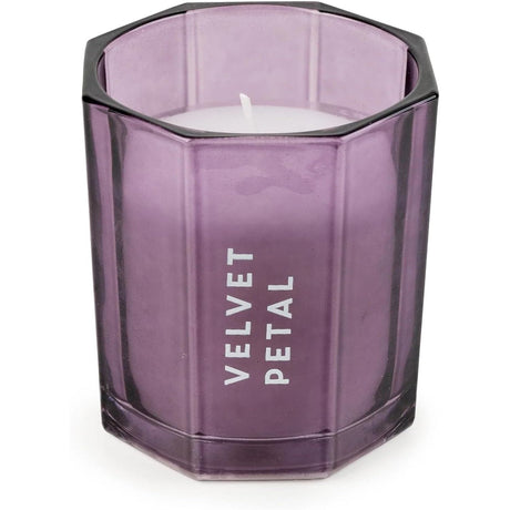 Velvet Petal Scented Small Candle Purple Glass Holder - Home Deco London
