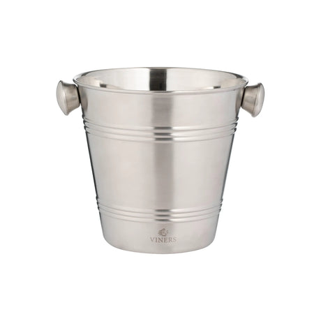 Viners 1 Litre Ice Bucket Stylish Brushed Silver with Handles - Home Deco London
