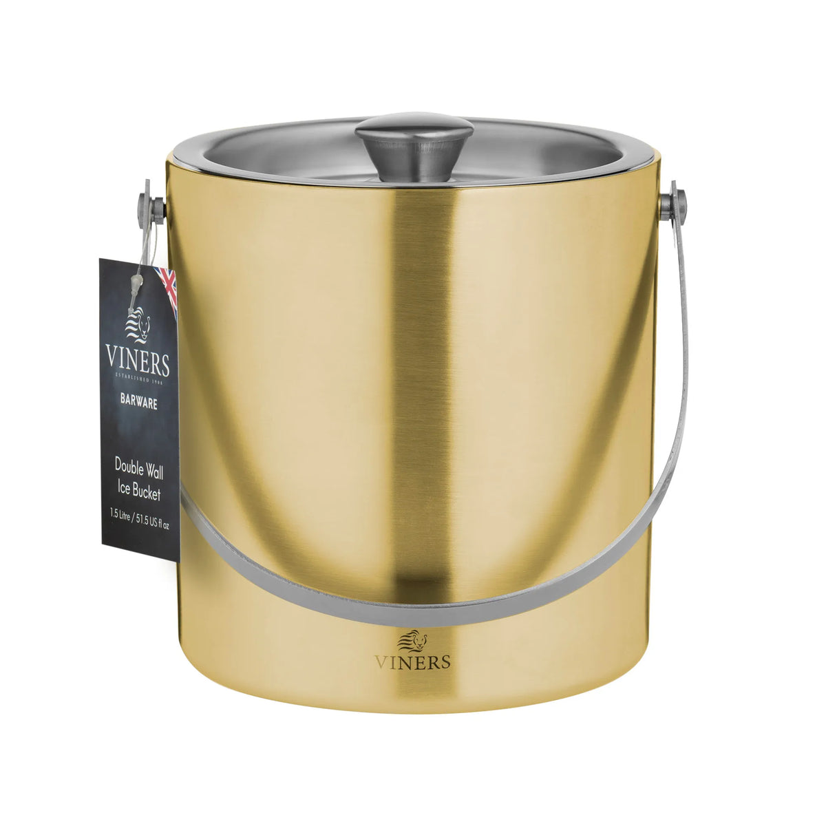 Viners 1.5L Gold Ice Bucket Double Wall - Home Deco London