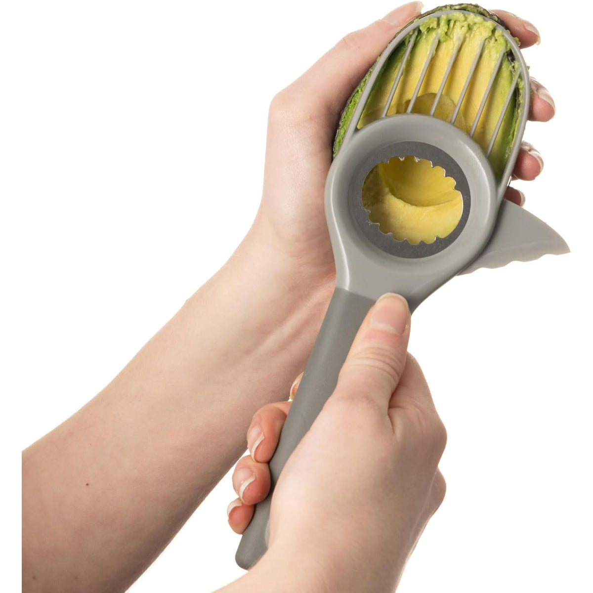 The multi-function design of Viners 3 In 1 Avocado Tool, an essential avocado cutting tool for every kitchen.