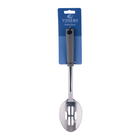Viners Stainless Steel Slotted Spoon With Soft Grip Handle - Home Deco London