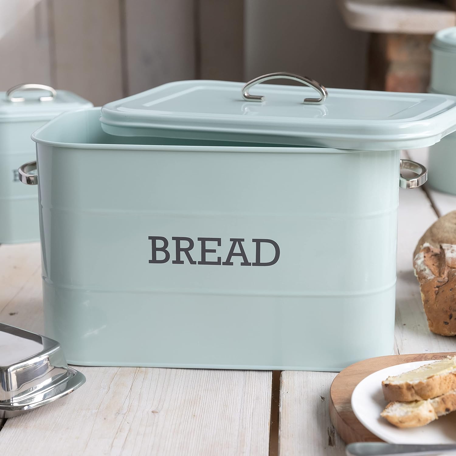 Living Nostalgia Vintage Blue Bread Bin - Home Deco London