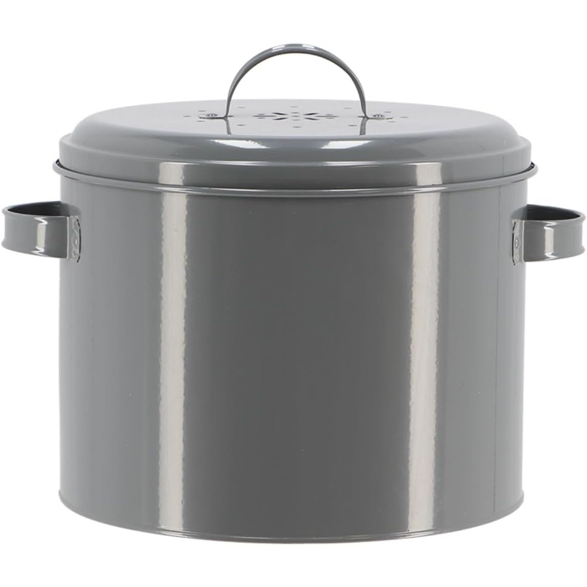Vintage Grey Metal Compost Bin with Charcoal Filter - Home Deco London