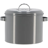 Vintage Grey Metal Compost Bin with Charcoal Filter - Home Deco London