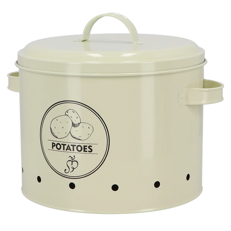 Esschert Design Vintage Potato Storage Tin Cream - Home Deco London