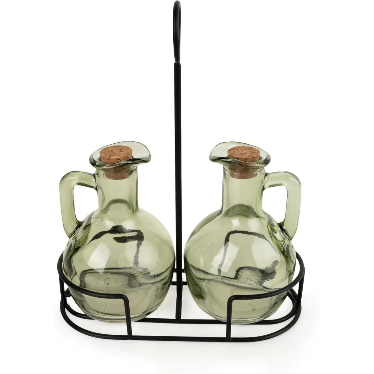 Vintage-Style Oil and Vinegar Dispenser Set - 2 Green - Home Deco London