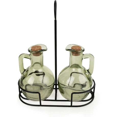 Vintage-Style Oil and Vinegar Dispenser Set - 2 Green - Home Deco London