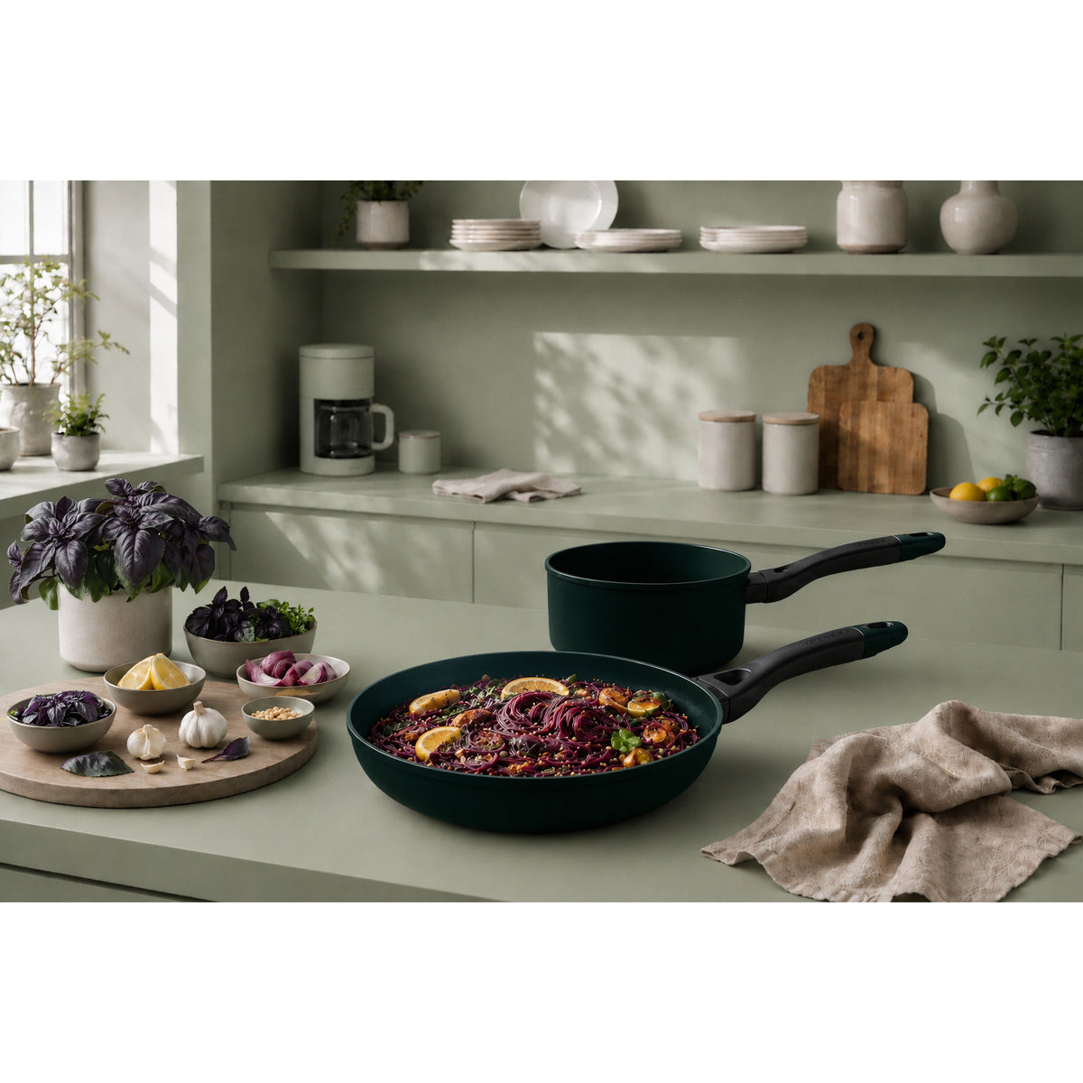 Pyrex Cook & Style 18cm Saucepan - Eclipse Green