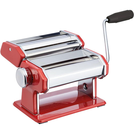 World of Flavours Stainless Steel Pasta Maker Machine Red - Home Deco London