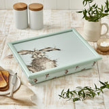 Aesthetic image of the Wrendale Designs Hare Cushioned Lap Tray displaying its delightful hare design, making mealtimes special.