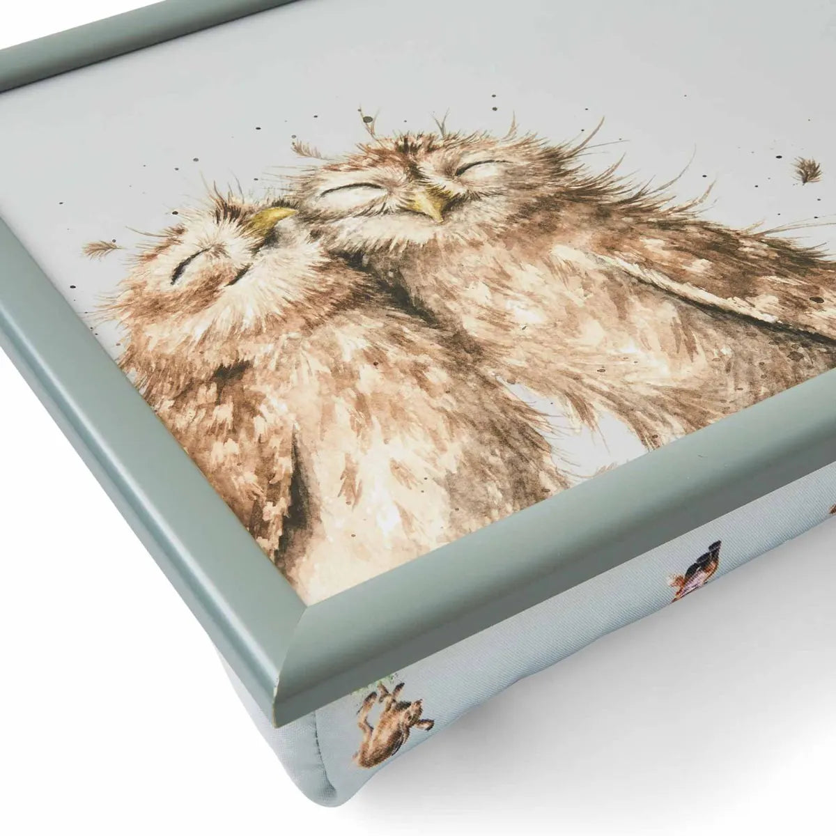The Wrendale Designs The Twits Cushioned Lap Tray perfect for enjoying meals or reading in comfort with a whimsical owl design.