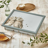 Elegant Wrendale Designs The Twits Cushioned Lap Tray designed by Hannah Dale, ideal for relaxed meals on the sofa.